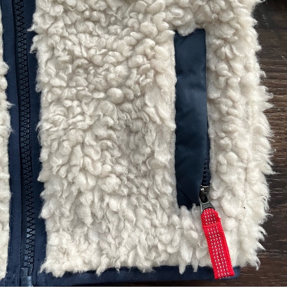 Patagonia 61025 retro X beige navy full zip Sherpa faux fur fleece jacket 12-18m - Picture 5 of 13